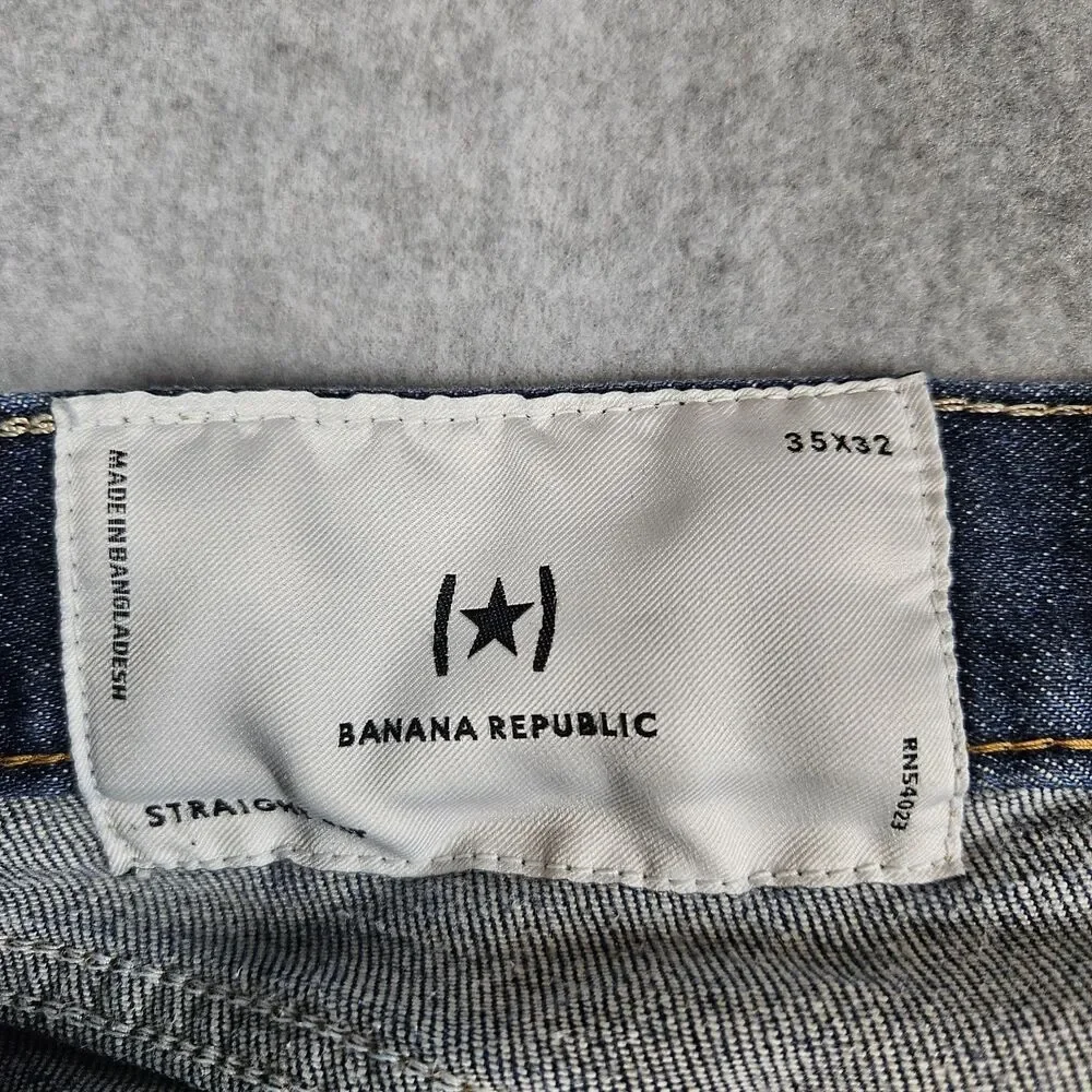 Banana Republic Men’s Straight Fit Denim Jeans Blue Dark Wash 36x32